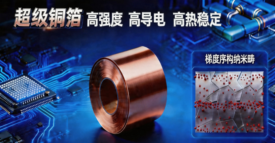 金属所实现超高强、高导与高热稳定“超级铜箔”，序构金属再获突破