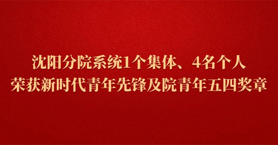 沈阳分院系统1个集体、4名个人荣获新时代青年先锋及院青年五四奖章
